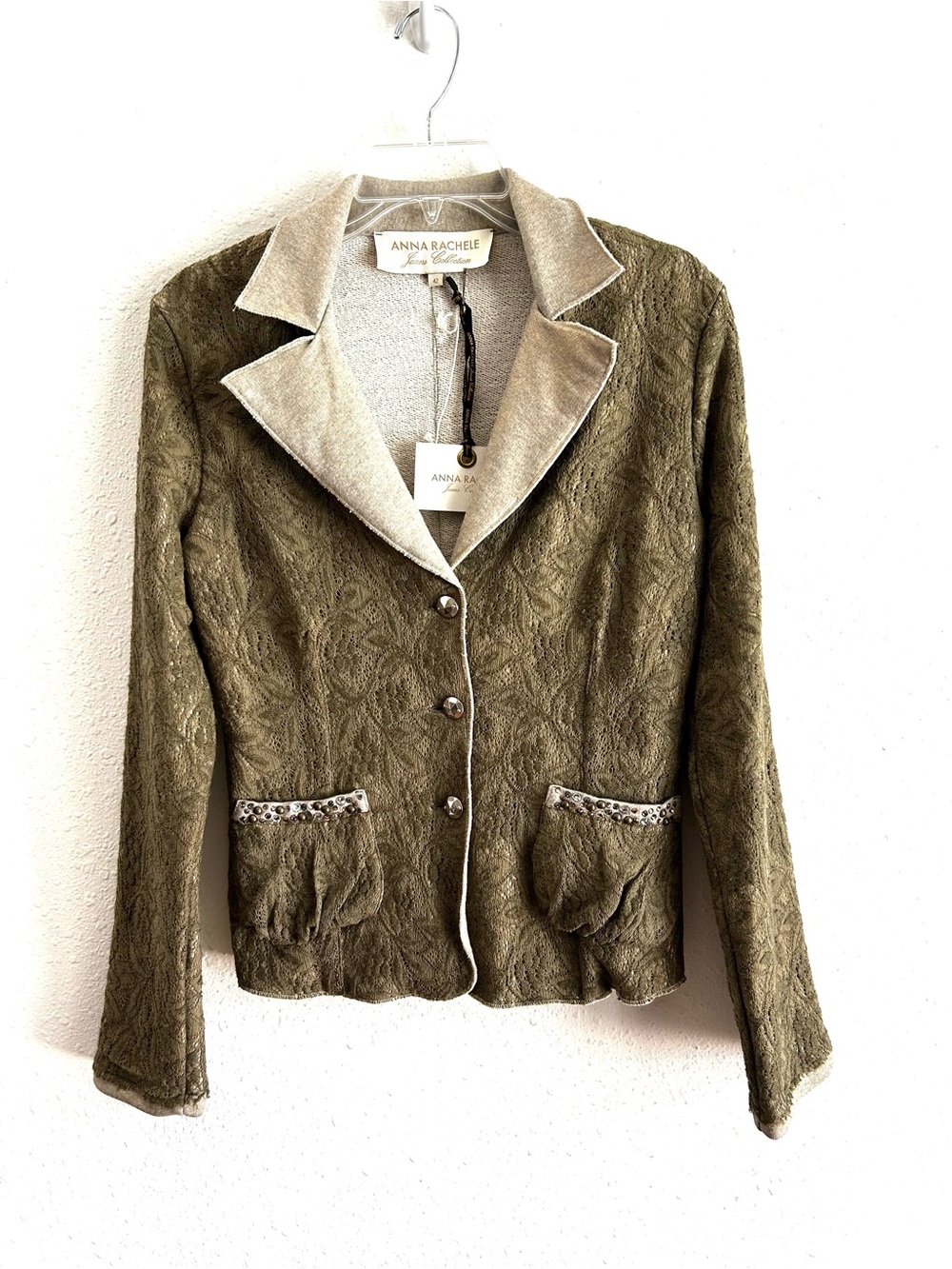 NWT Anna Rachele Lace Blazer Jacket Womens Sz 42 Italy US 4/6 READ MEASUREMENTS